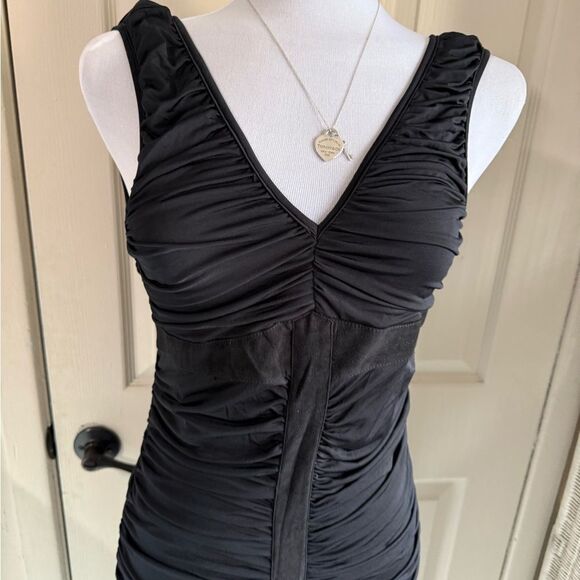 Y2K Sue Wong Deadstock Bodycon Midi Sexy Timeless LBD Ethereal Whymsy Dress - Picture 5 of 11